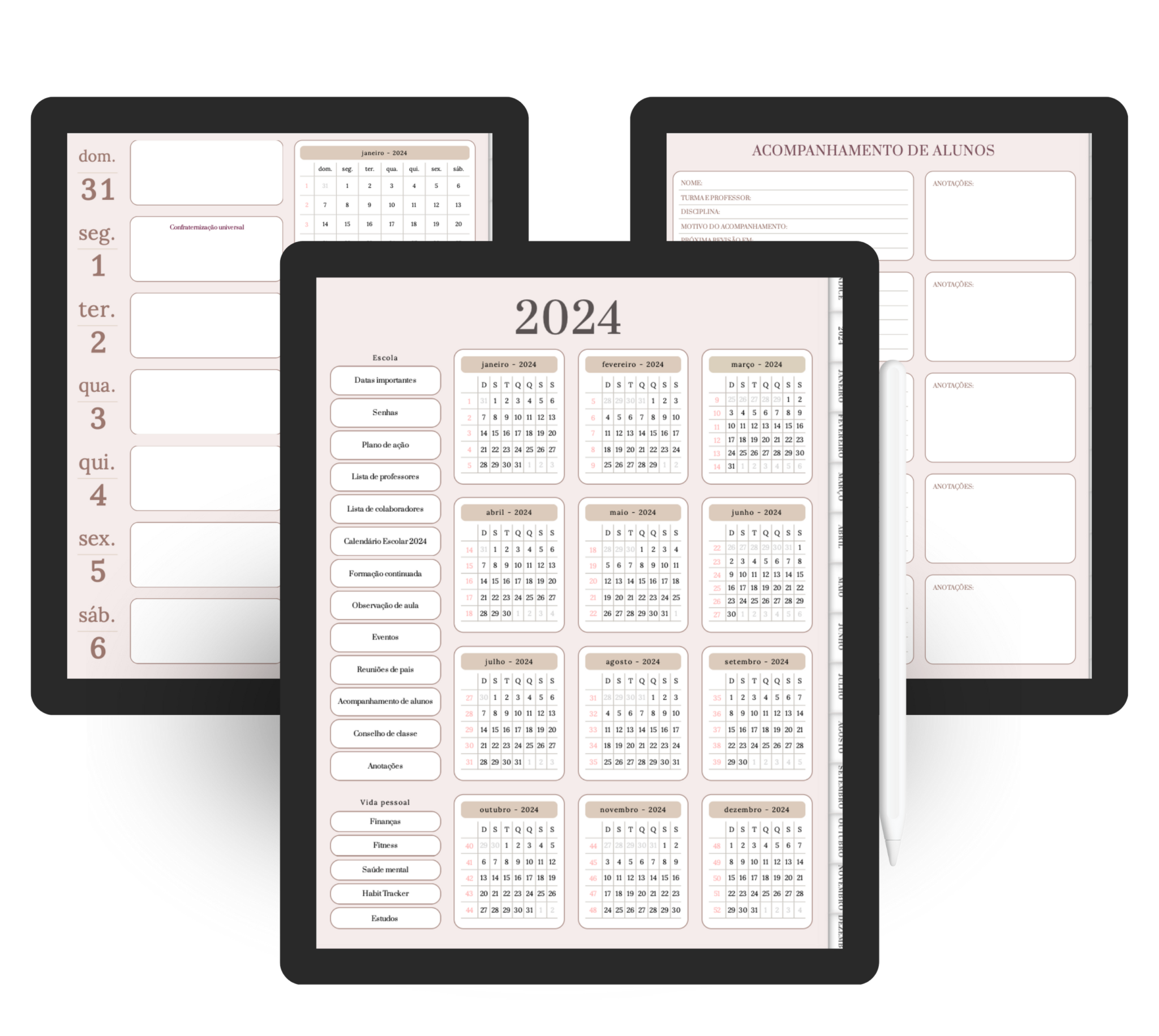 [PLANNER 2024] Planner digital em PDF Sala da Coordenadora