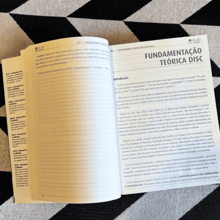 Livro aberto explicando o teste DiSC