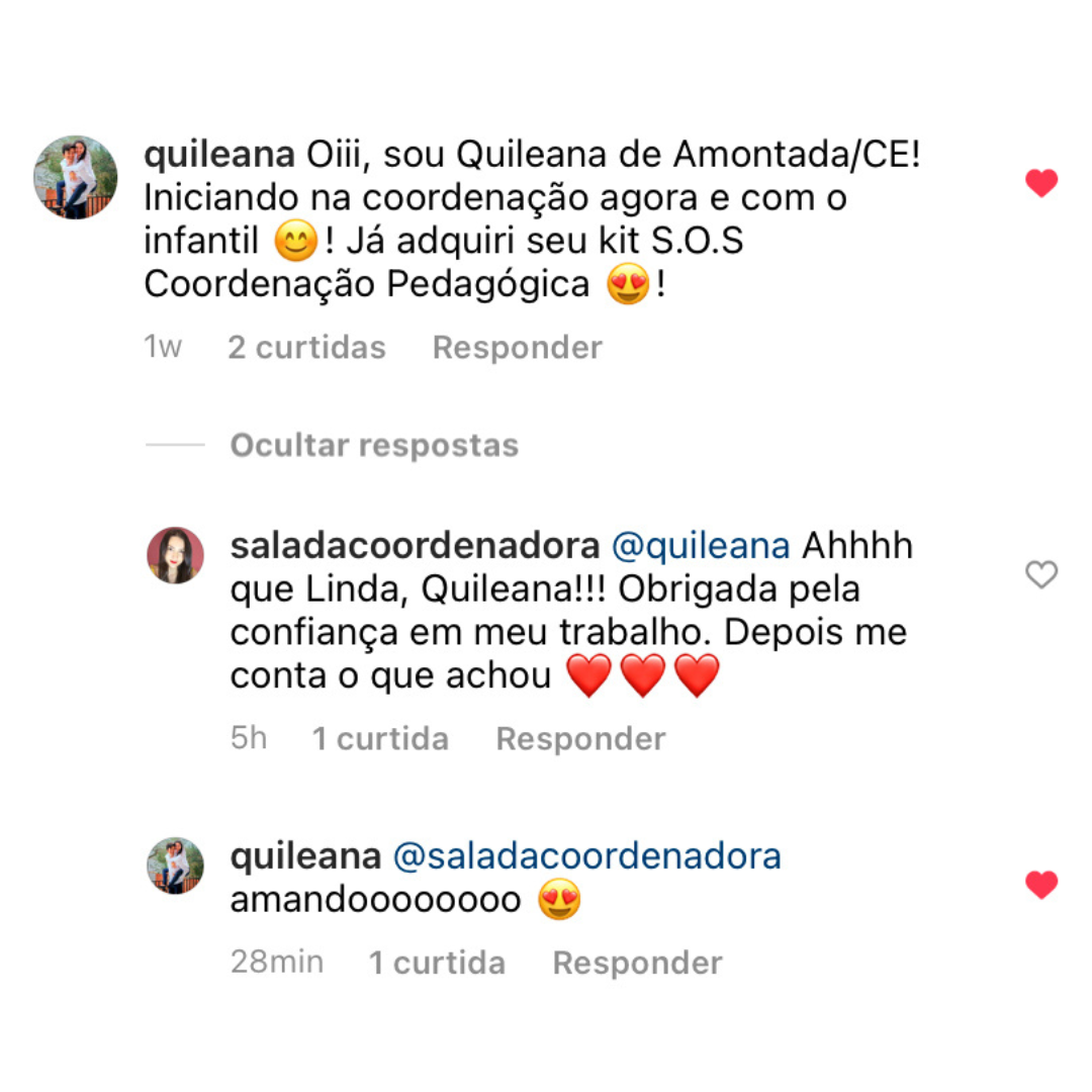 Depoimento real de coordenadora