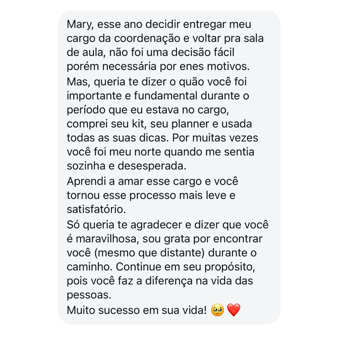 Depoimento real de coordenadora